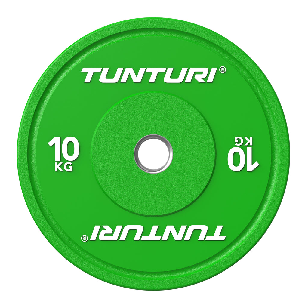 Tunturi Platinum Bumper Plate Green, 10kg afbeelding 2