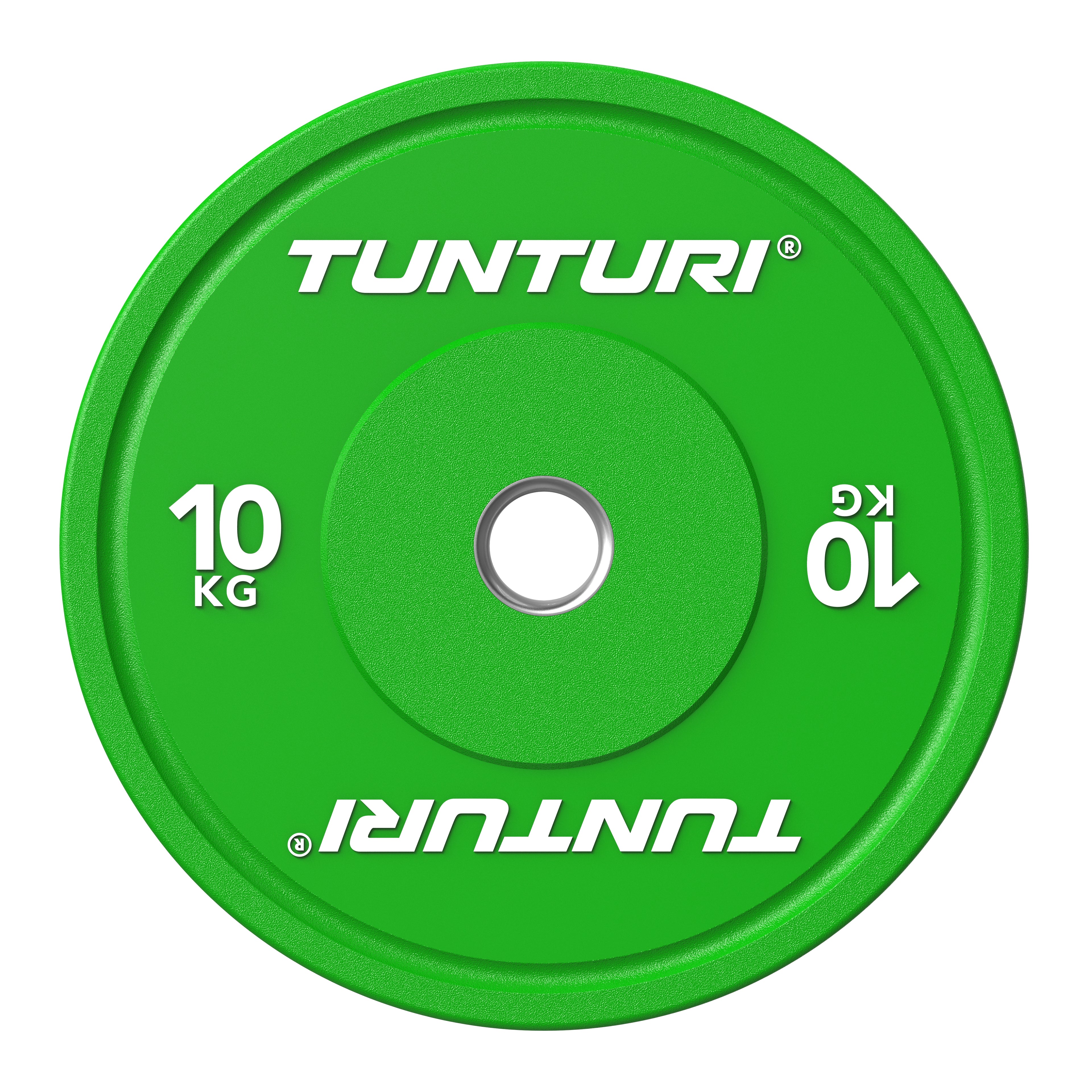 Tunturi Platinum Bumper Plate Green, 10kg afbeelding 2