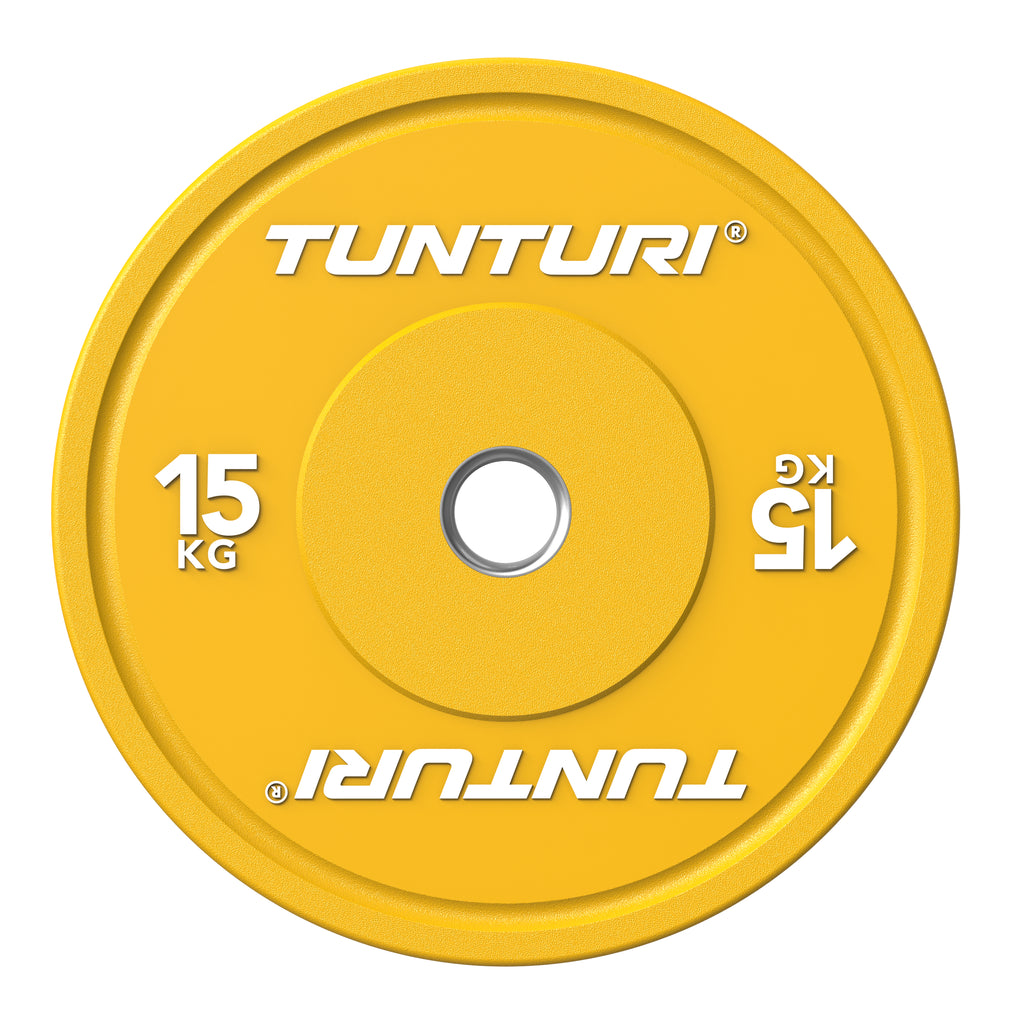 Tunturi Platinum Bumper Plate Yellow, 15kg afbeelding 2