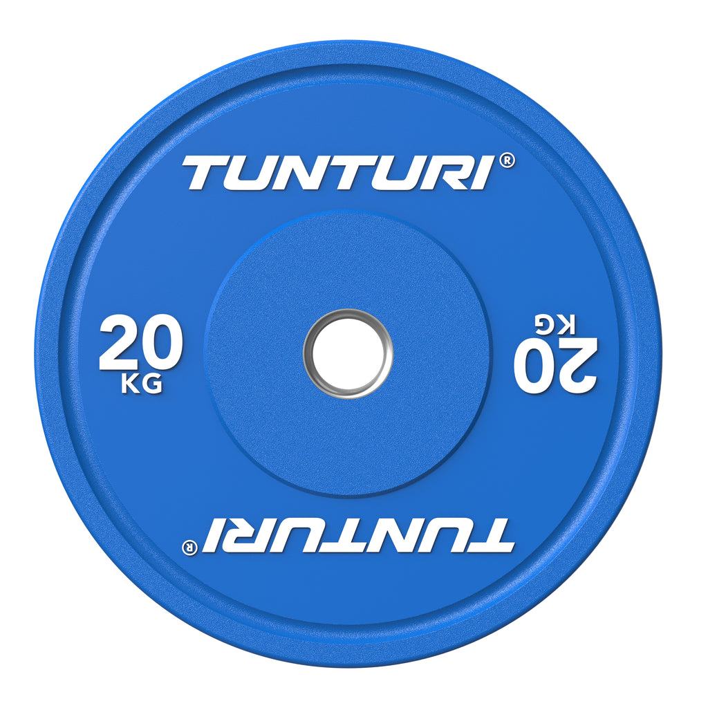 Tunturi Platinum Bumper Plate Blue, 20kg afbeelding 2