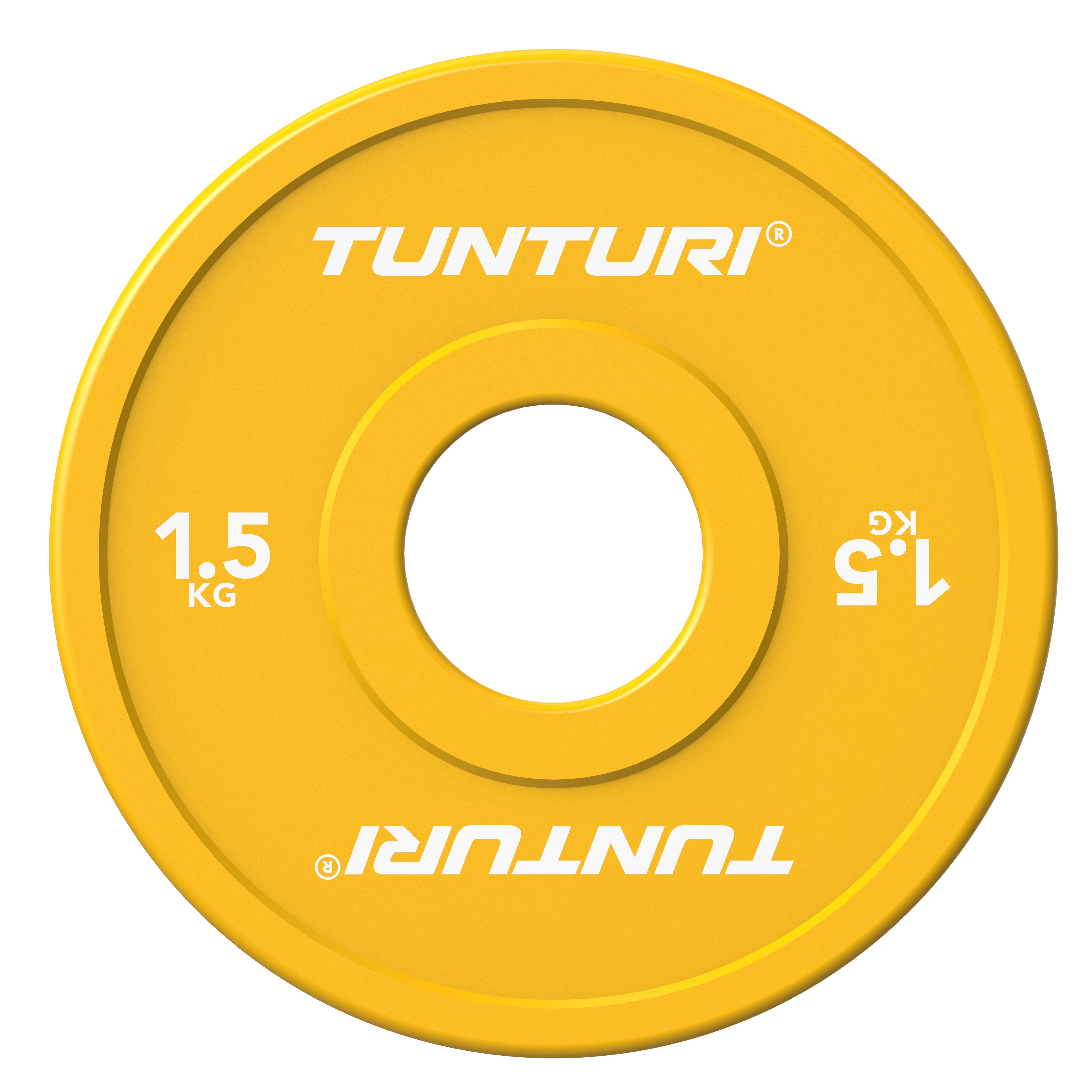 Tunturi Platinum Fractional Plate, Yellow, 1.5kg, pair afbeelding 2