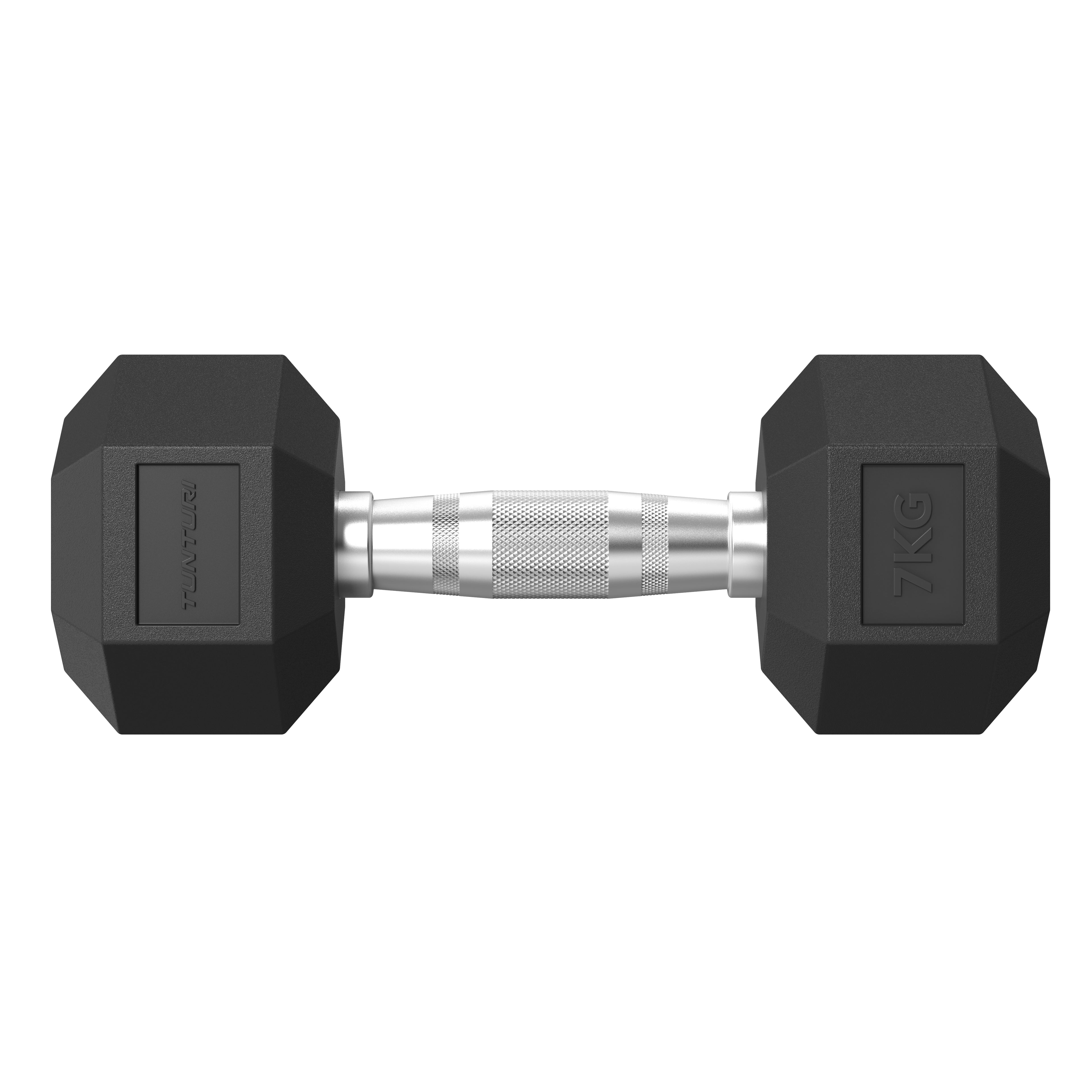 Tunturi Platinum Hex Rubber Dumbbell, 7kg afbeelding 2