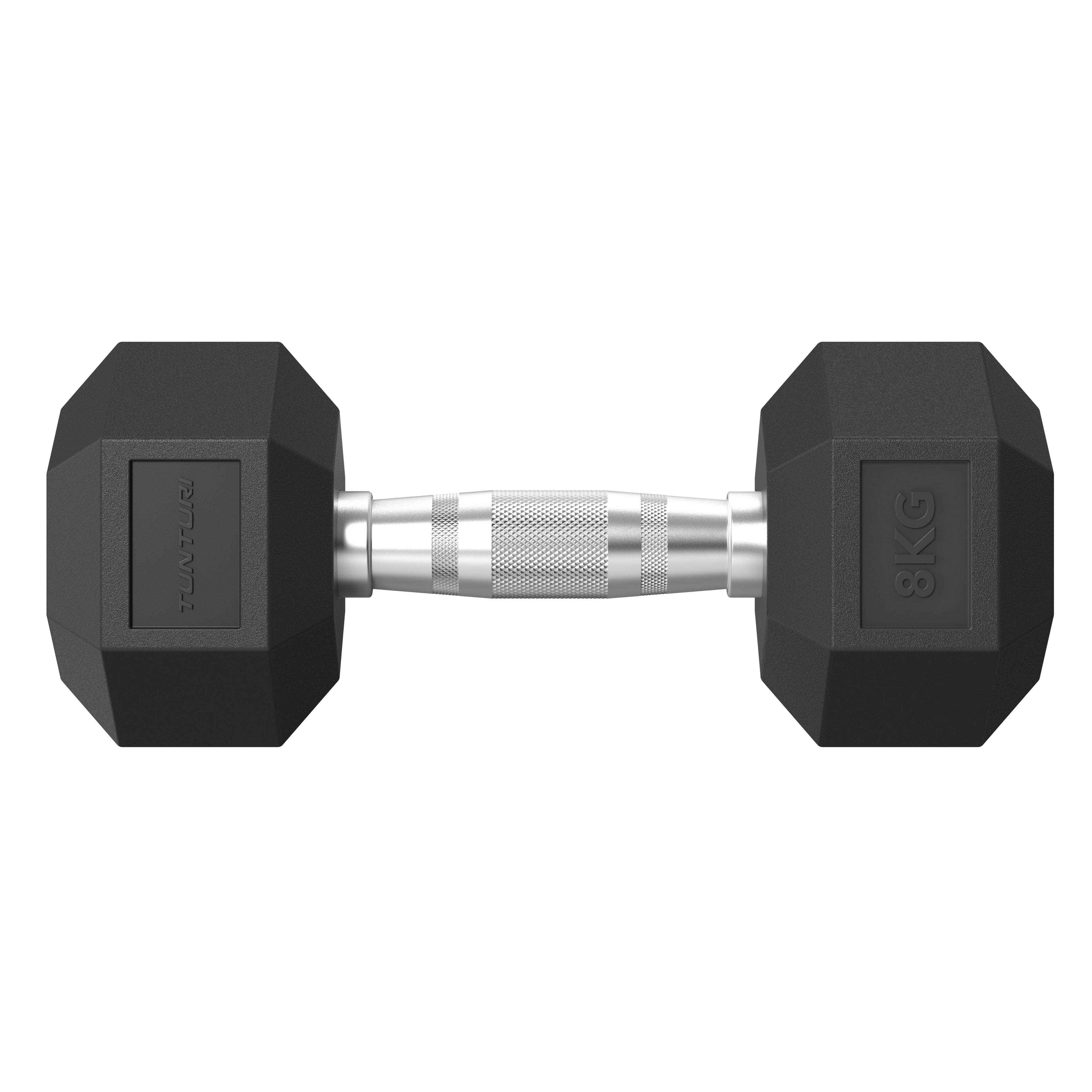 Tunturi Platinum Hex Rubber Dumbbell, 8kg afbeelding 2