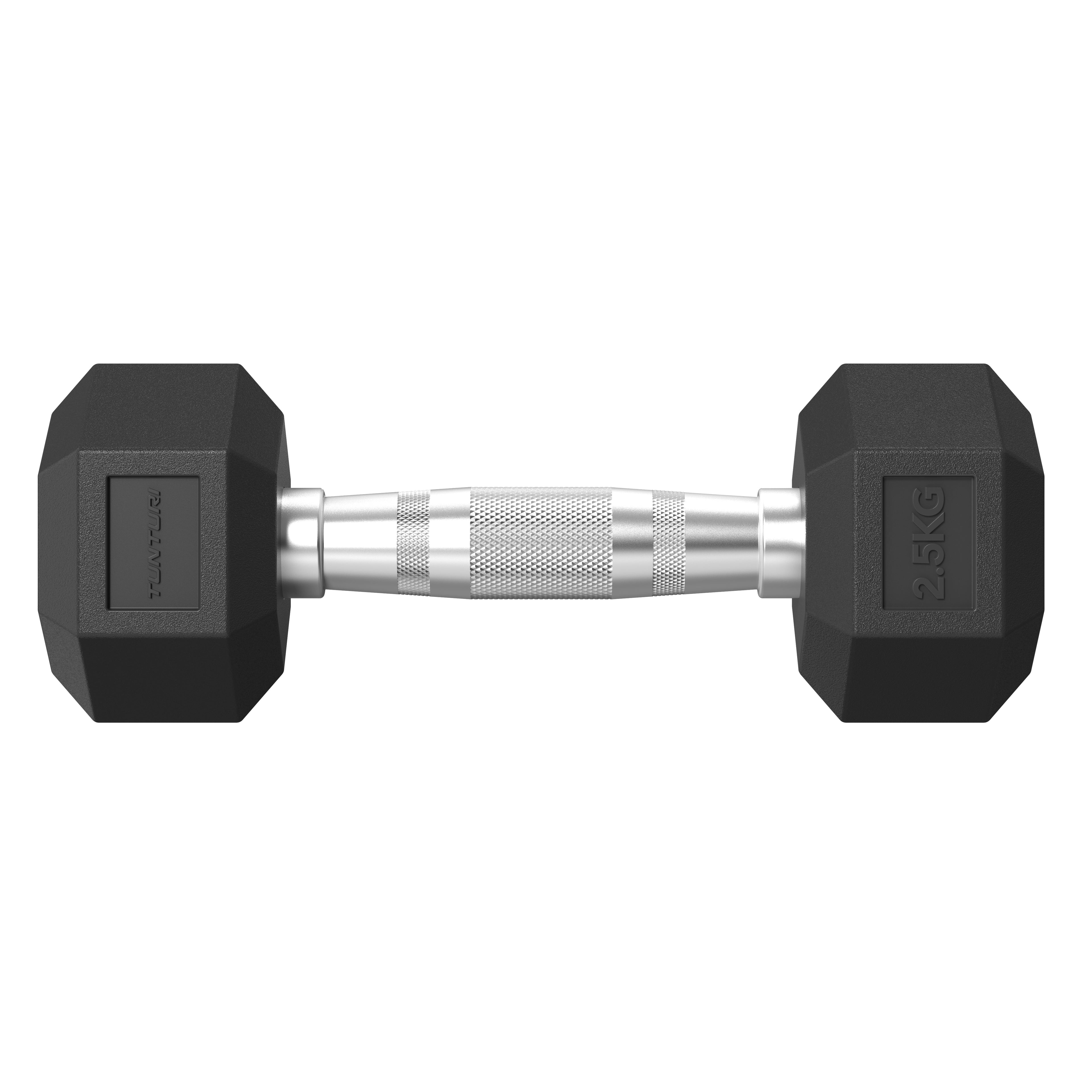 Tunturi Platinum Hex Rubber Dumbbell, 2.5kg, Pair afbeelding 2