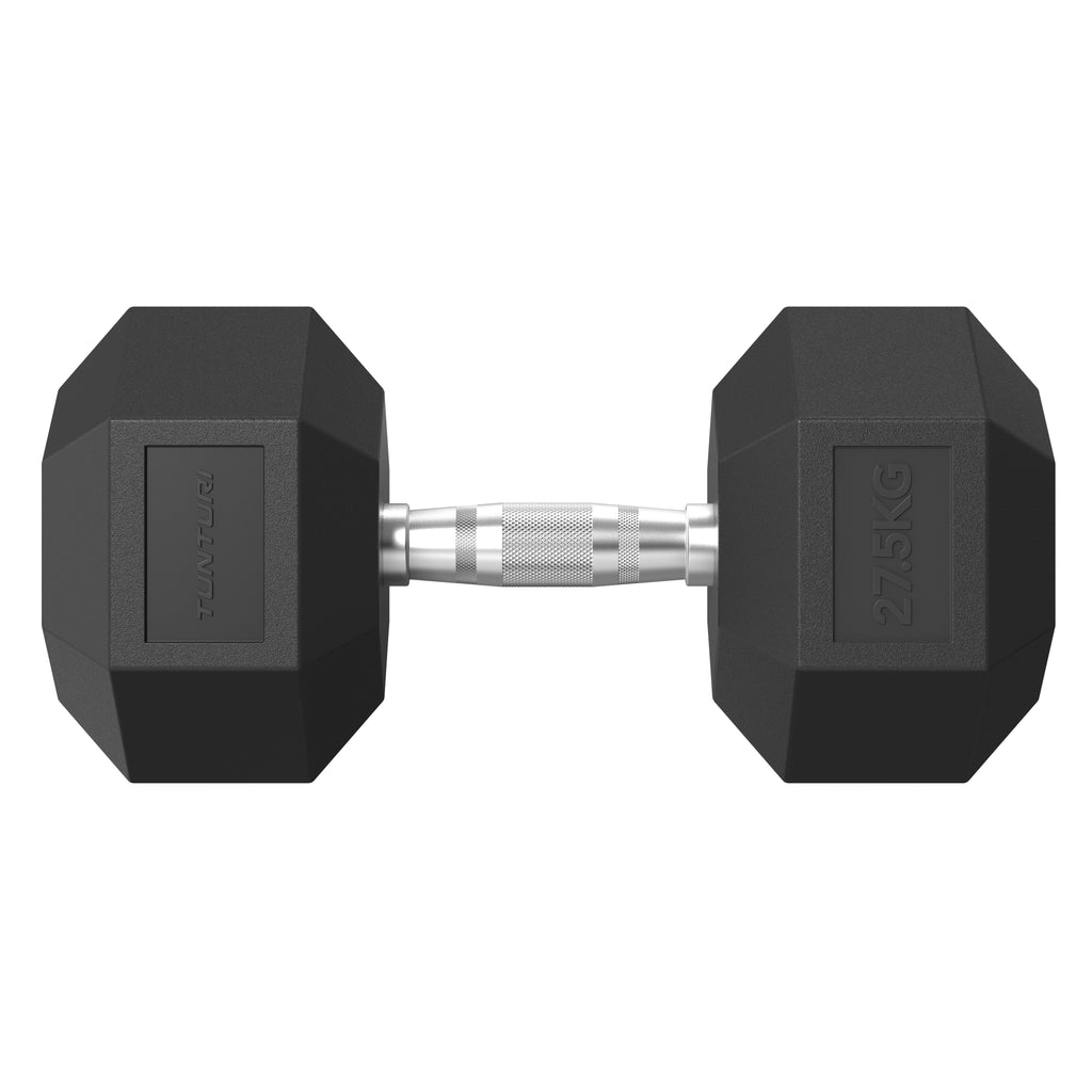 Tunturi Platinum Hex Rubber Dumbbell, 27.5kg afbeelding 2