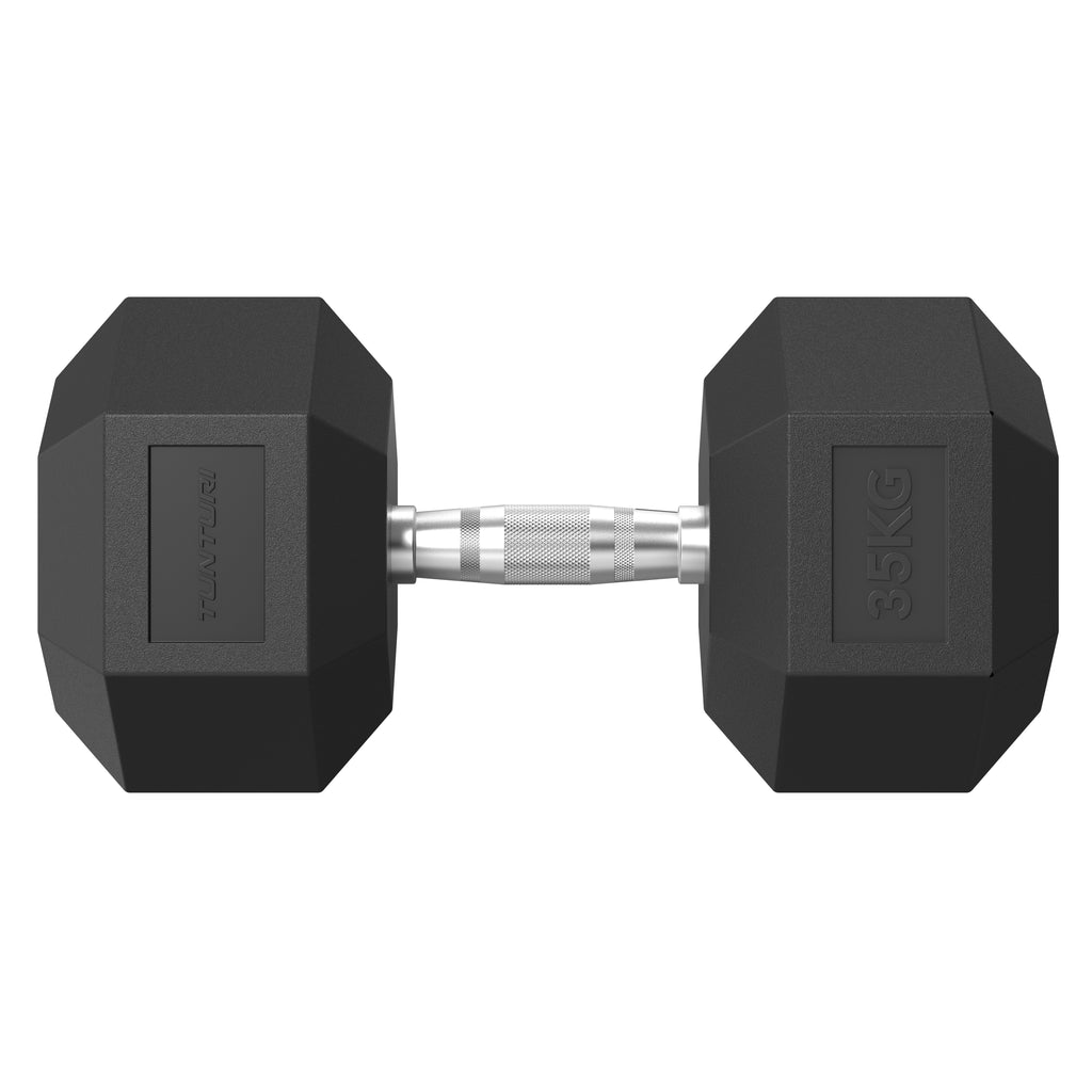 Tunturi Platinum Hex Rubber Dumbbell, 35kg afbeelding 2