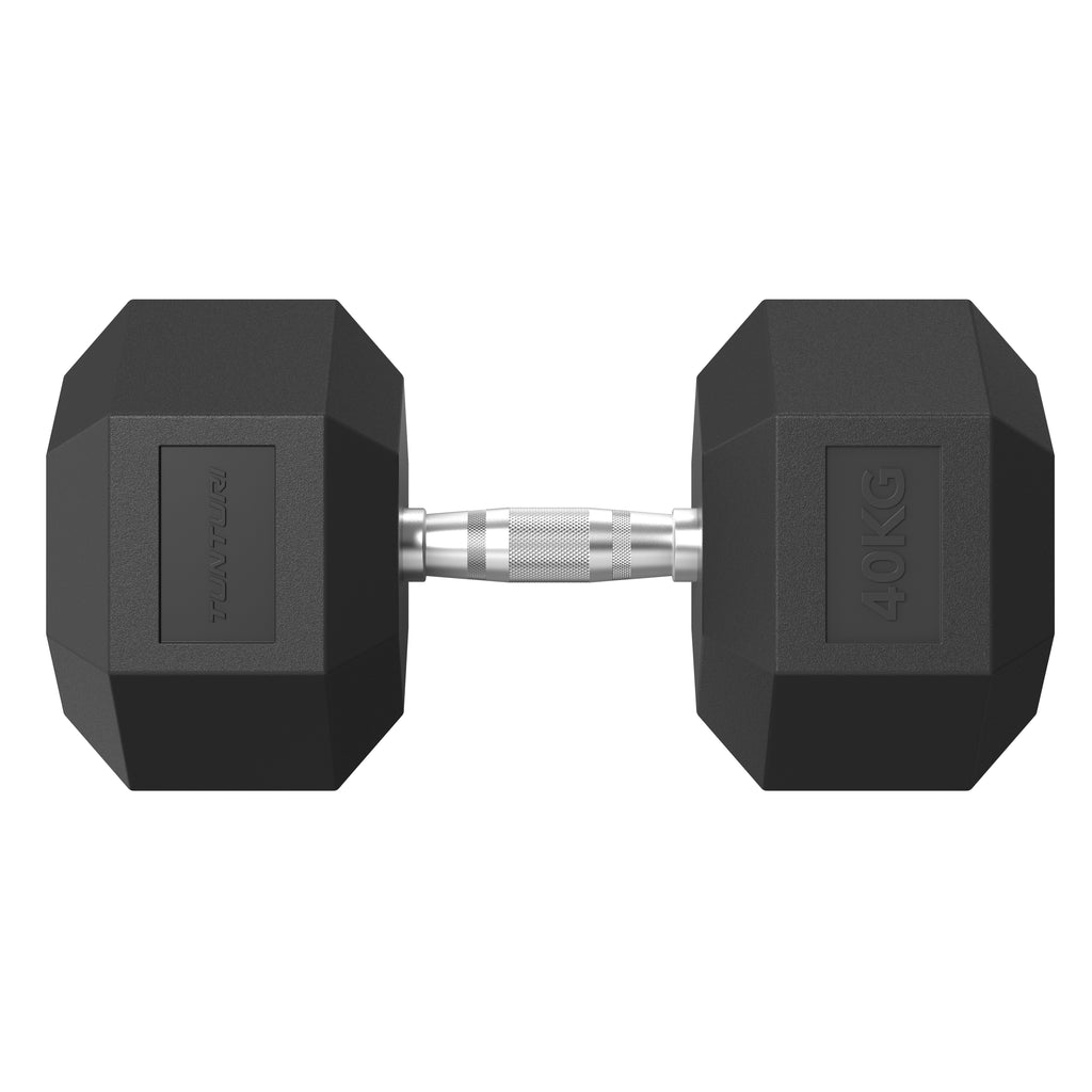 Tunturi Platinum Hex Rubber Dumbbell, 40kg afbeelding 2
