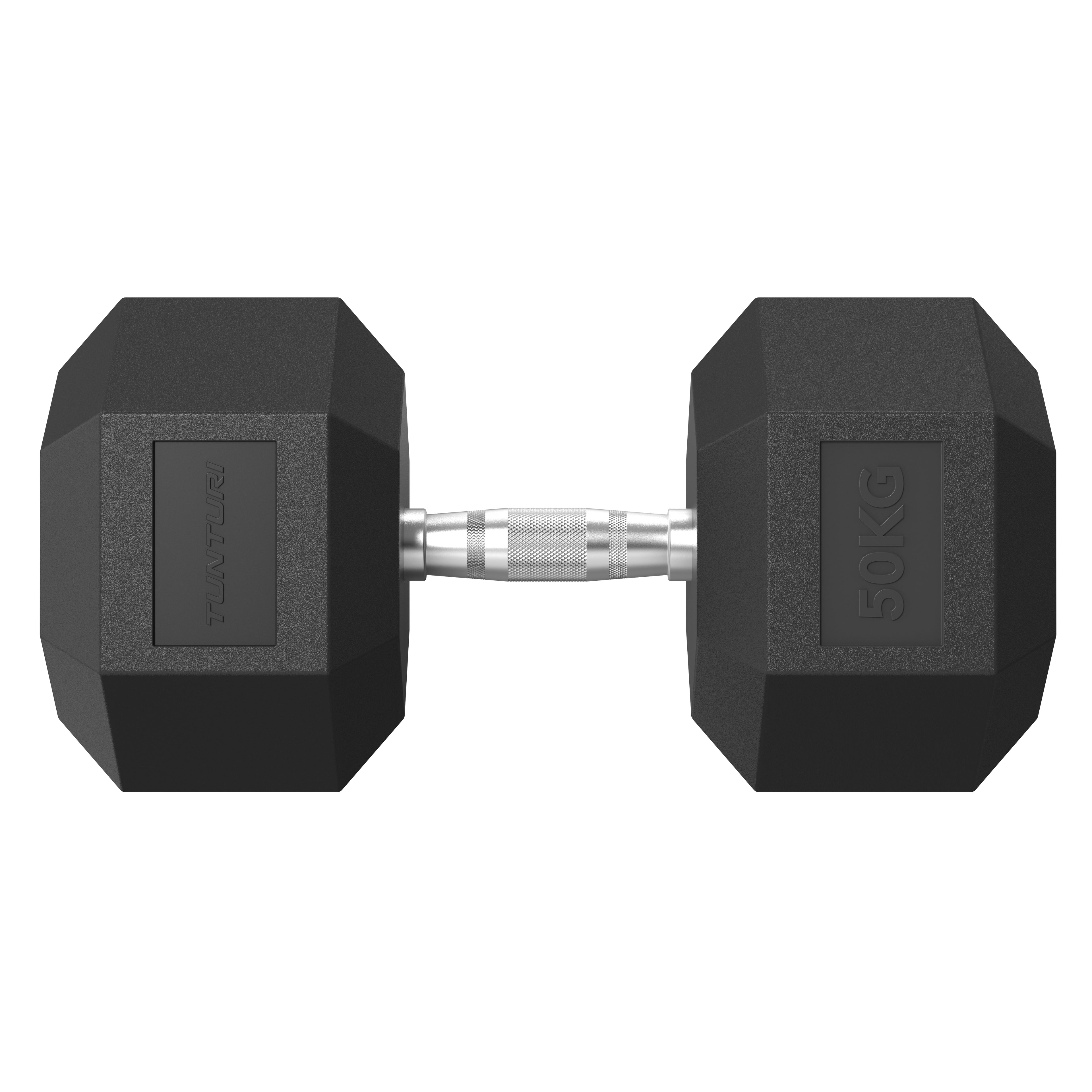 Tunturi Platinum Hex Rubber Dumbbell, 50kg afbeelding 2