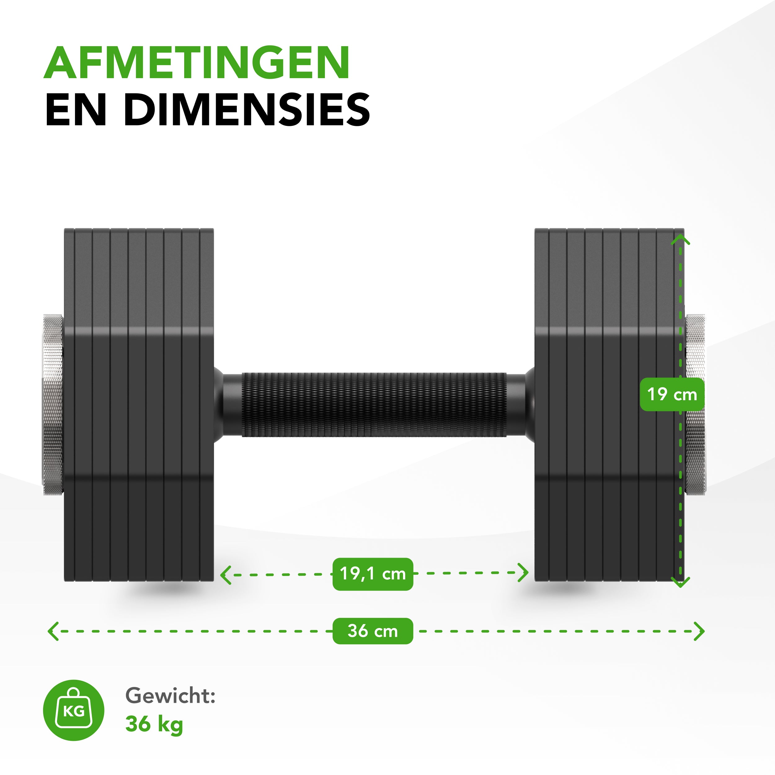 Tunturi Rapid Adjustable Dumbbell Set, 36kg, per piece afbeelding 5