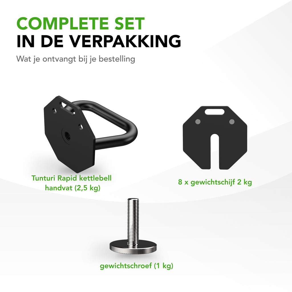 Tunturi Rapid Adjustable Kettlebell Set, 19,5kg afbeelding 3