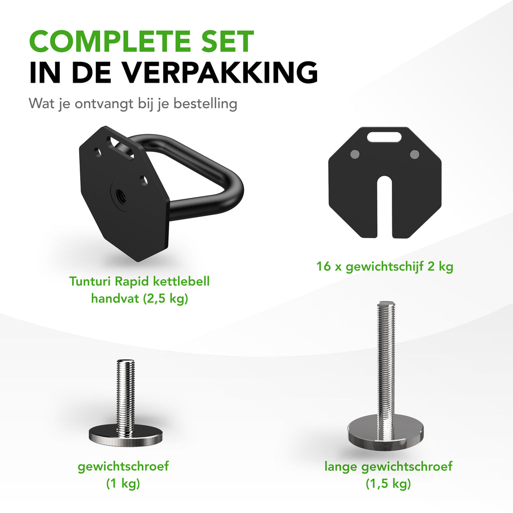 Tunturi Rapid Adjustable Kettlebell Set, 36kg afbeelding 3