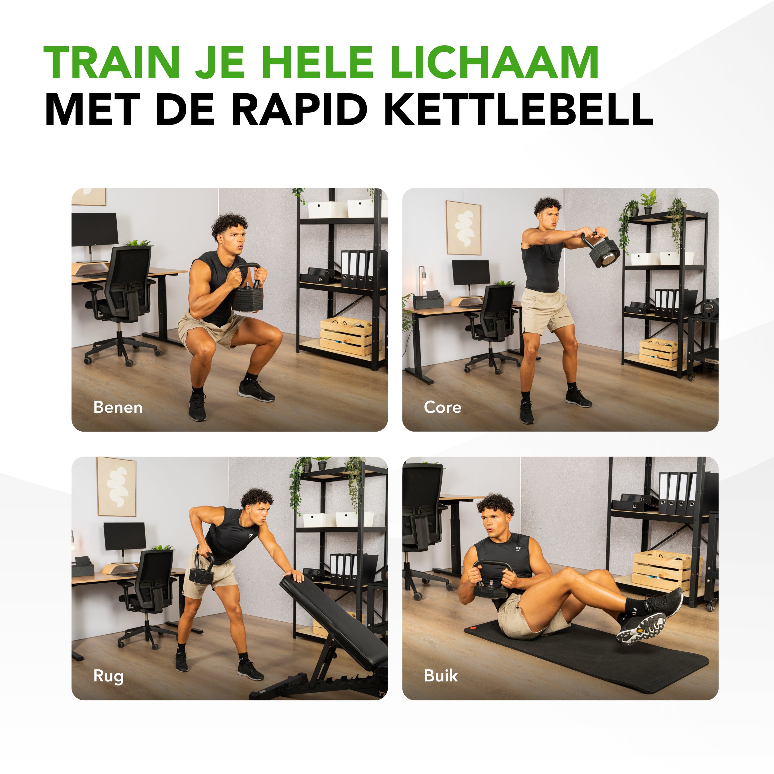 Tunturi Rapid Adjustable Kettlebell Set, 36kg afbeelding 4