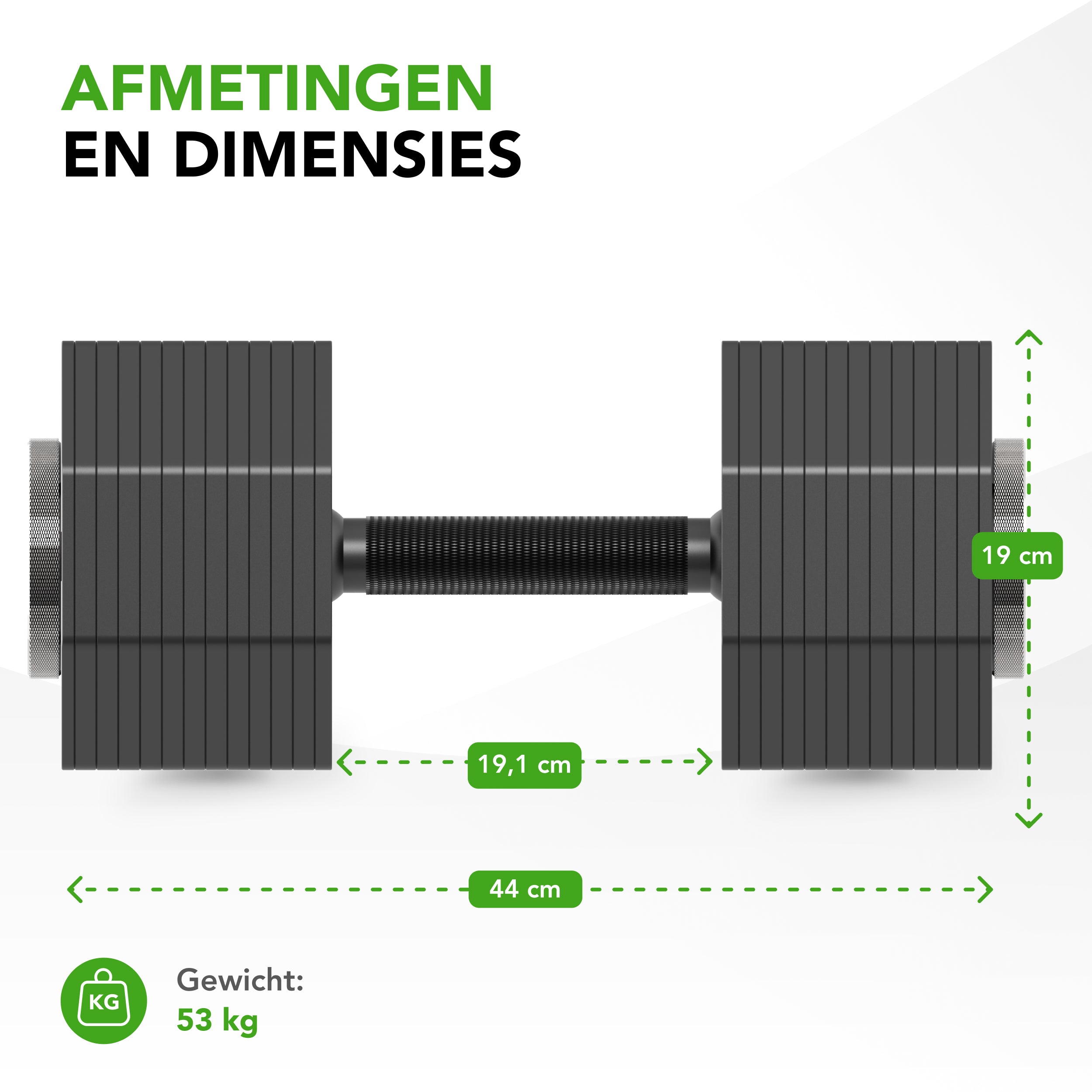 Tunturi Rapid Adjustable Dumbbell Set, 53kg, per piece afbeelding 5