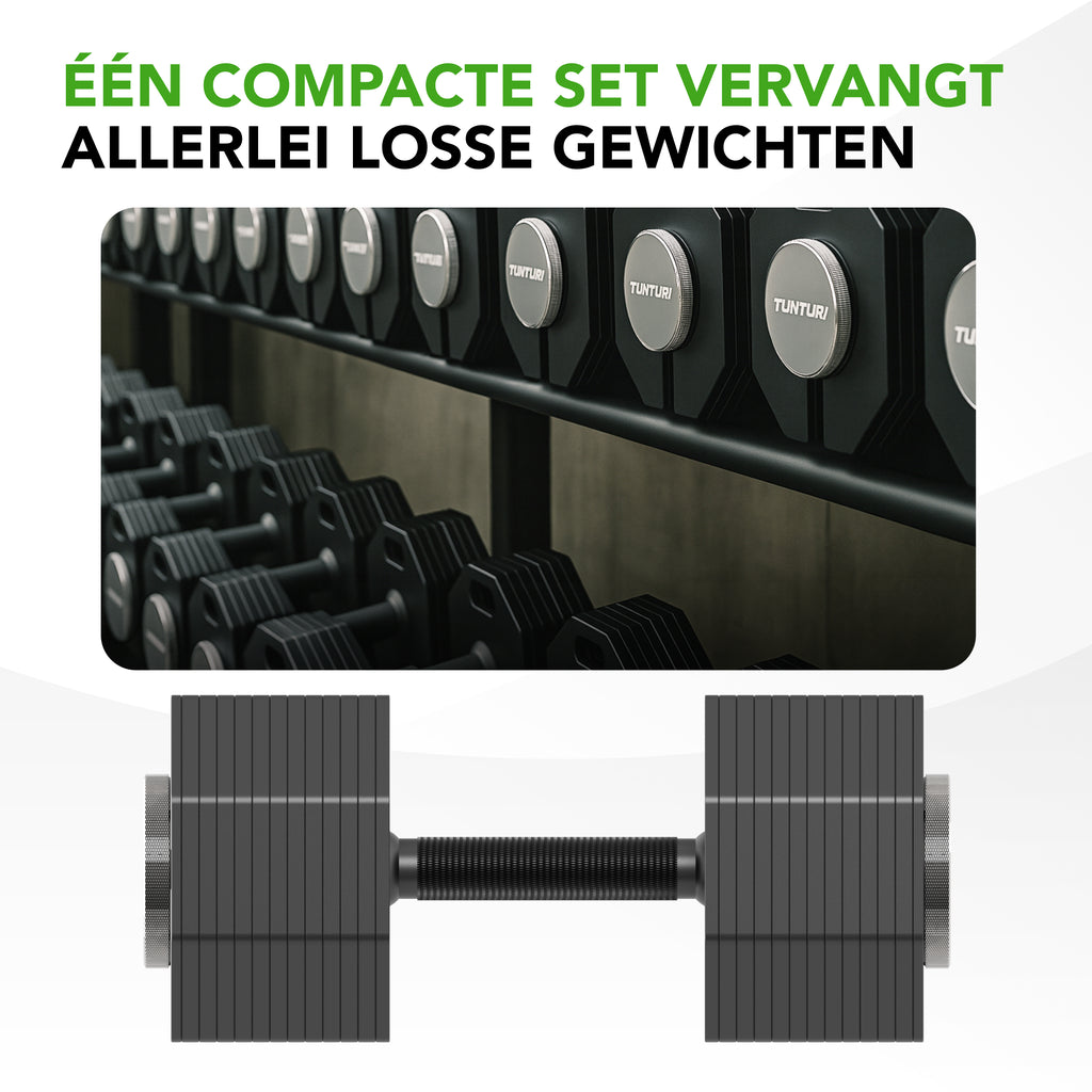 Tunturi Rapid Adjustable Dumbbell Set, 53kg, per piece afbeelding 6