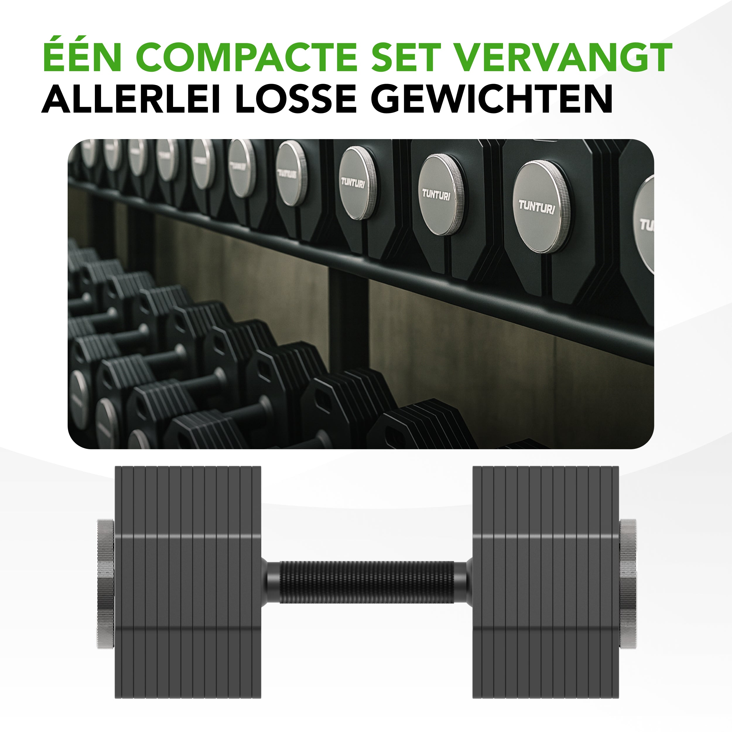 Tunturi Rapid Adjustable Dumbbell Set, 53kg, per piece afbeelding 6