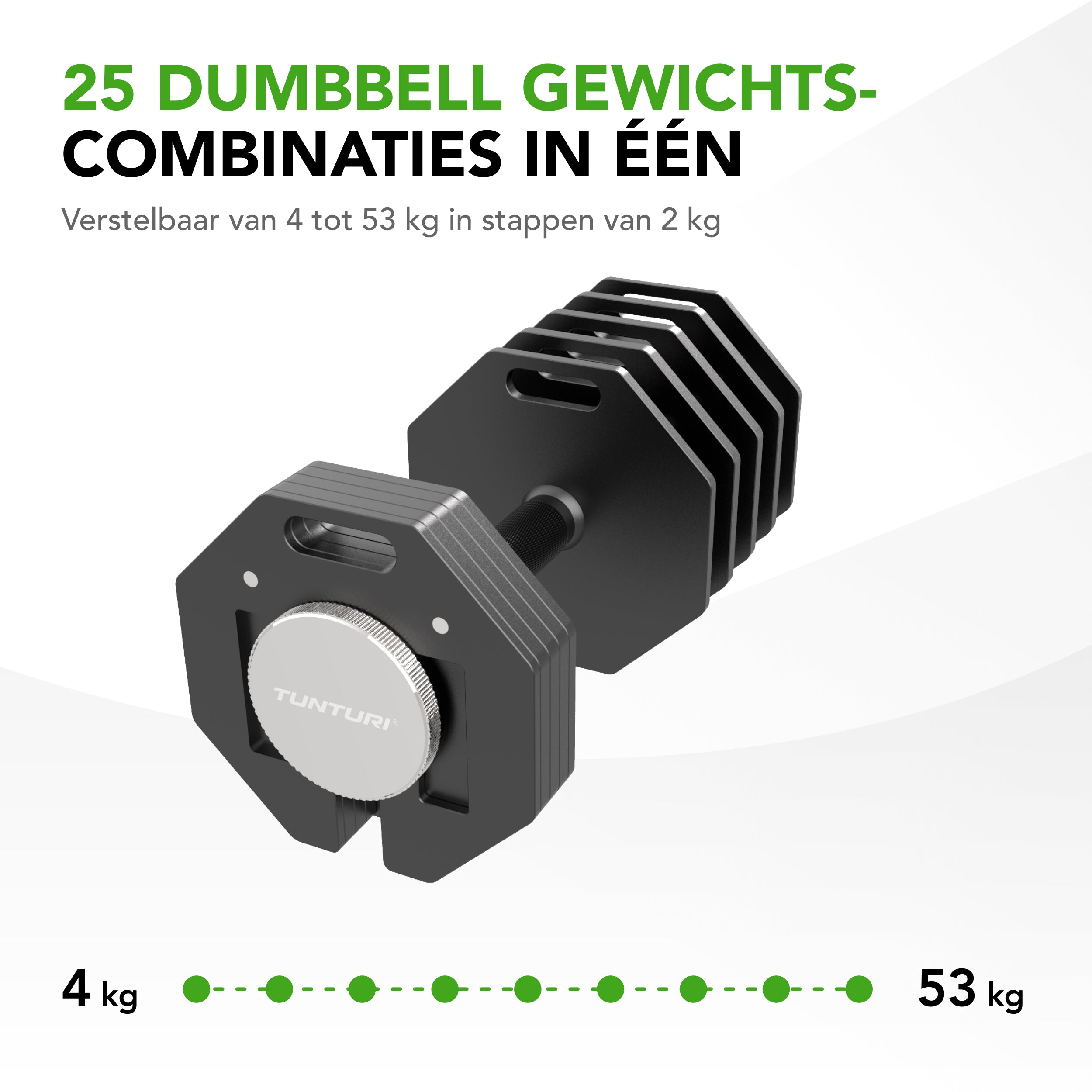 Tunturi Rapid Adjustable Dumbbell Set, 53kg, per piece afbeelding 7