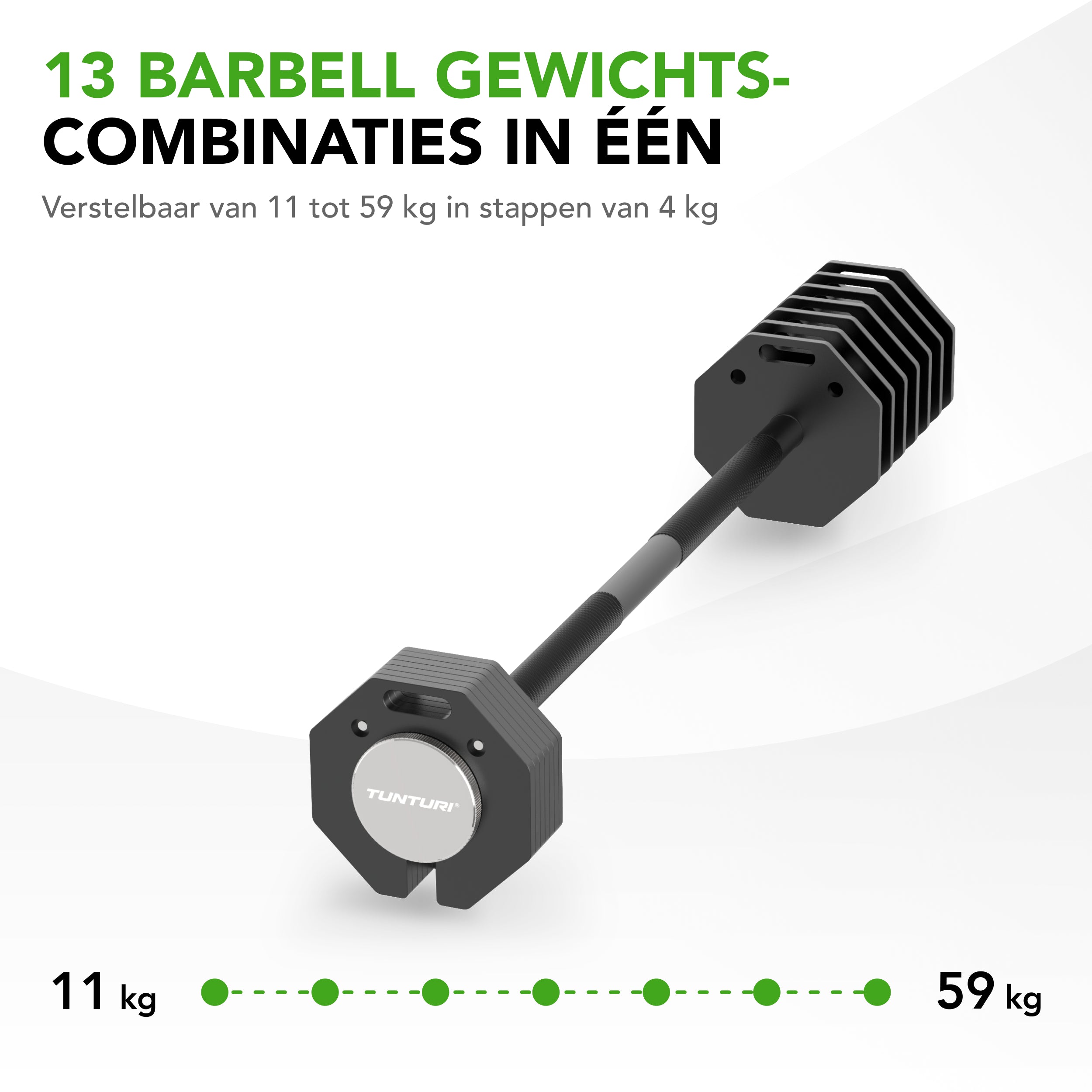 Tunturi Rapid Adjustable Barbell, 59kg afbeelding 7