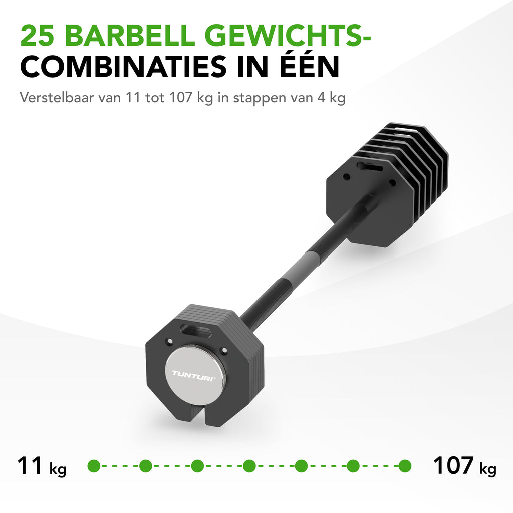 Tunturi Rapid Adjustable Barbell, 107kg afbeelding 7