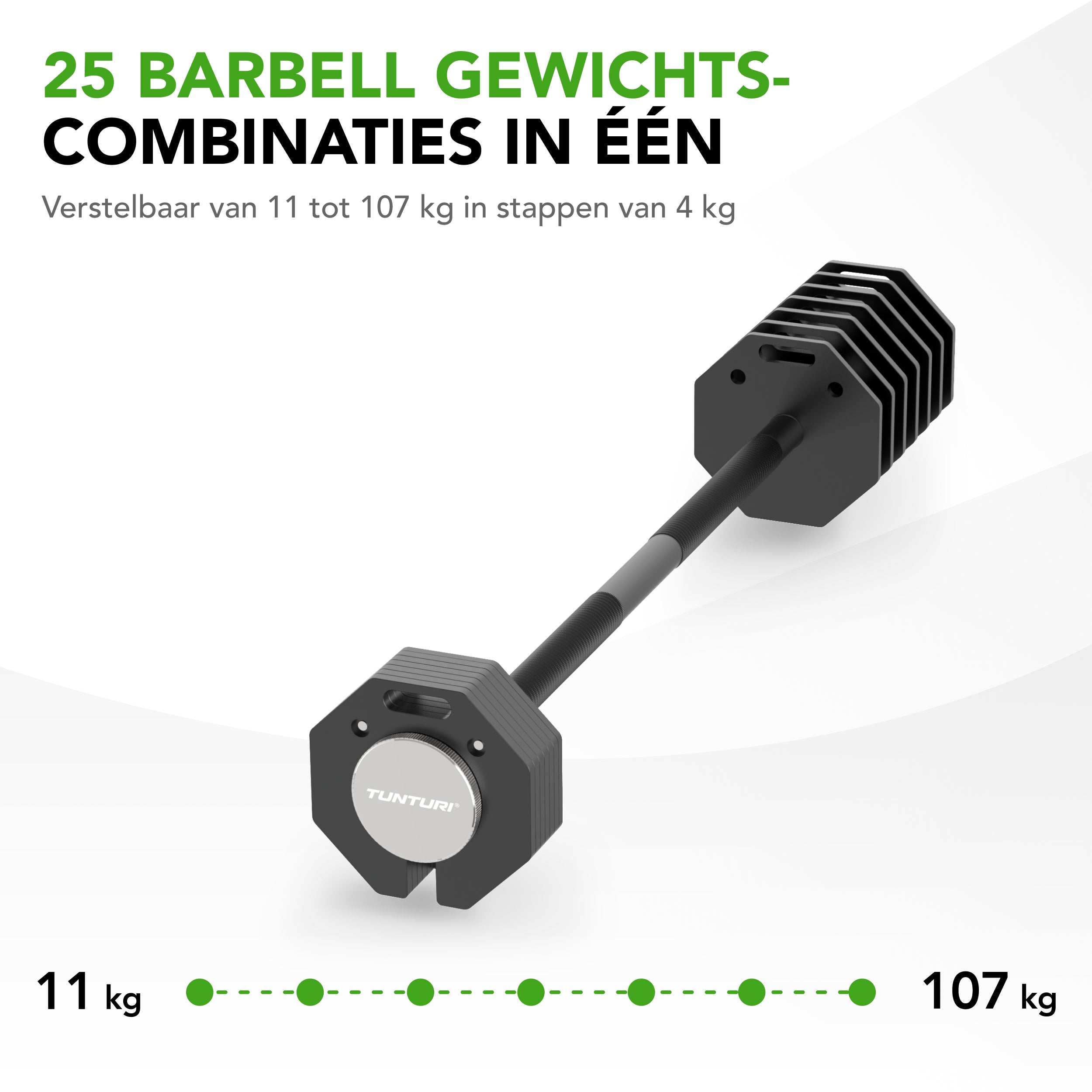 Tunturi Rapid Adjustable Barbell, 107kg afbeelding 7