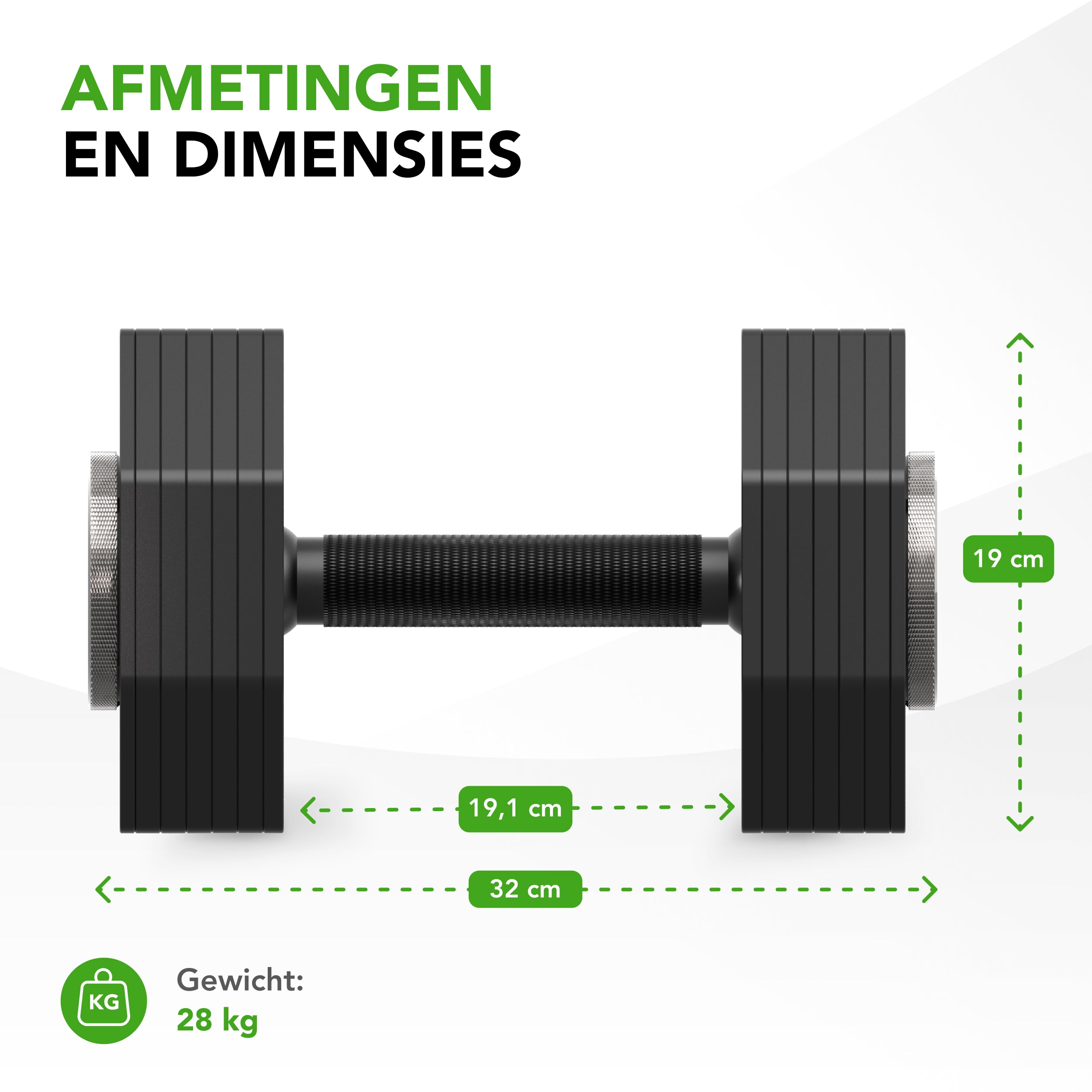 Tunturi Rapid Adjustable Dumbbell Set, 28kg, per piece afbeelding 5