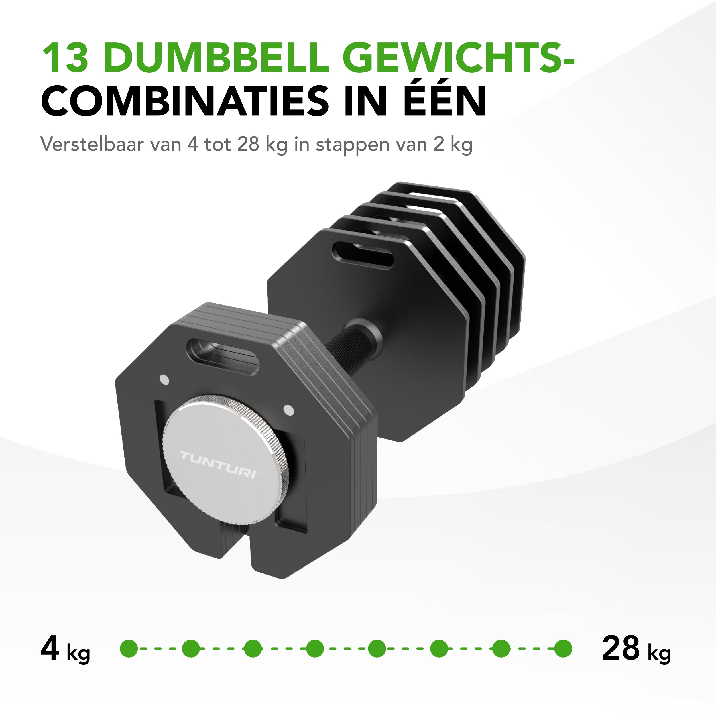 Tunturi Rapid Adjustable Dumbbell Set, 28kg, per piece afbeelding 7