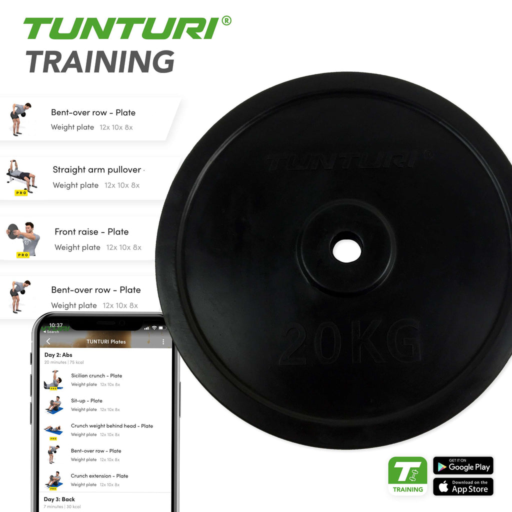Tunturi Rubber Plate 20.0kg - Single afbeelding 3
