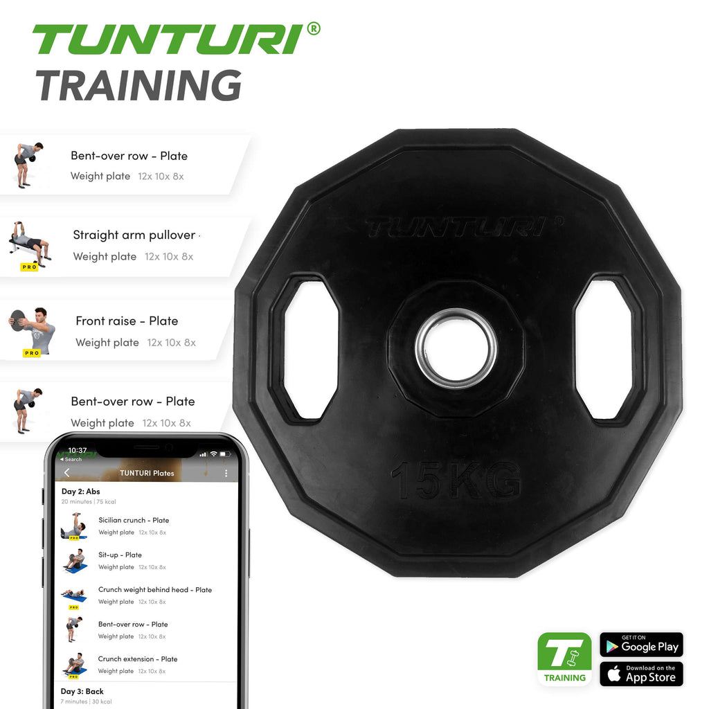 Tunturi Olympic Rubber Plate 15.0kg - Single afbeelding 3