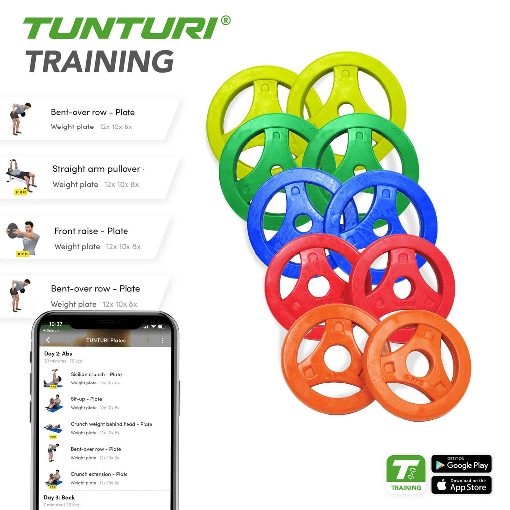 Tunturi Aerobic Plates Rubber 0.5kg - Pair afbeelding 3