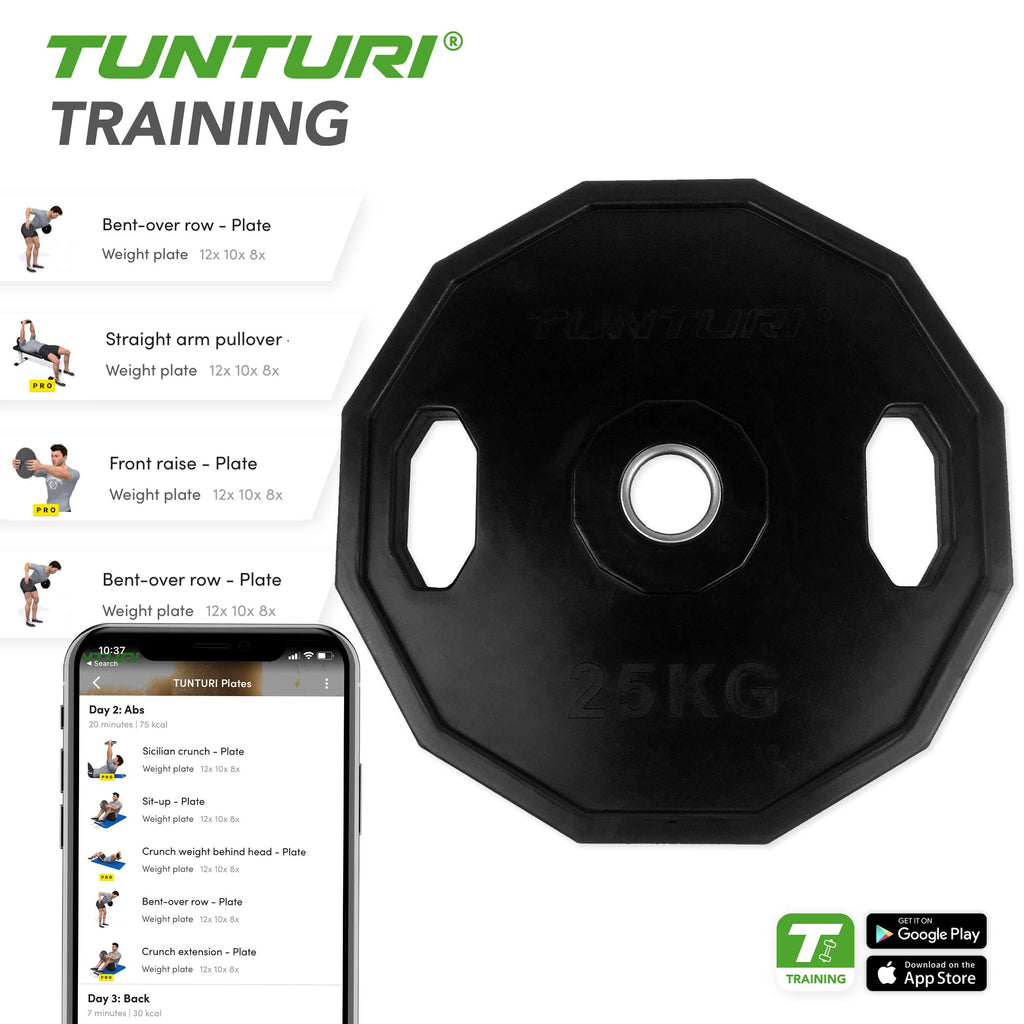Tunturi Olympic Rubber Plate 25.0kg - Single afbeelding 3