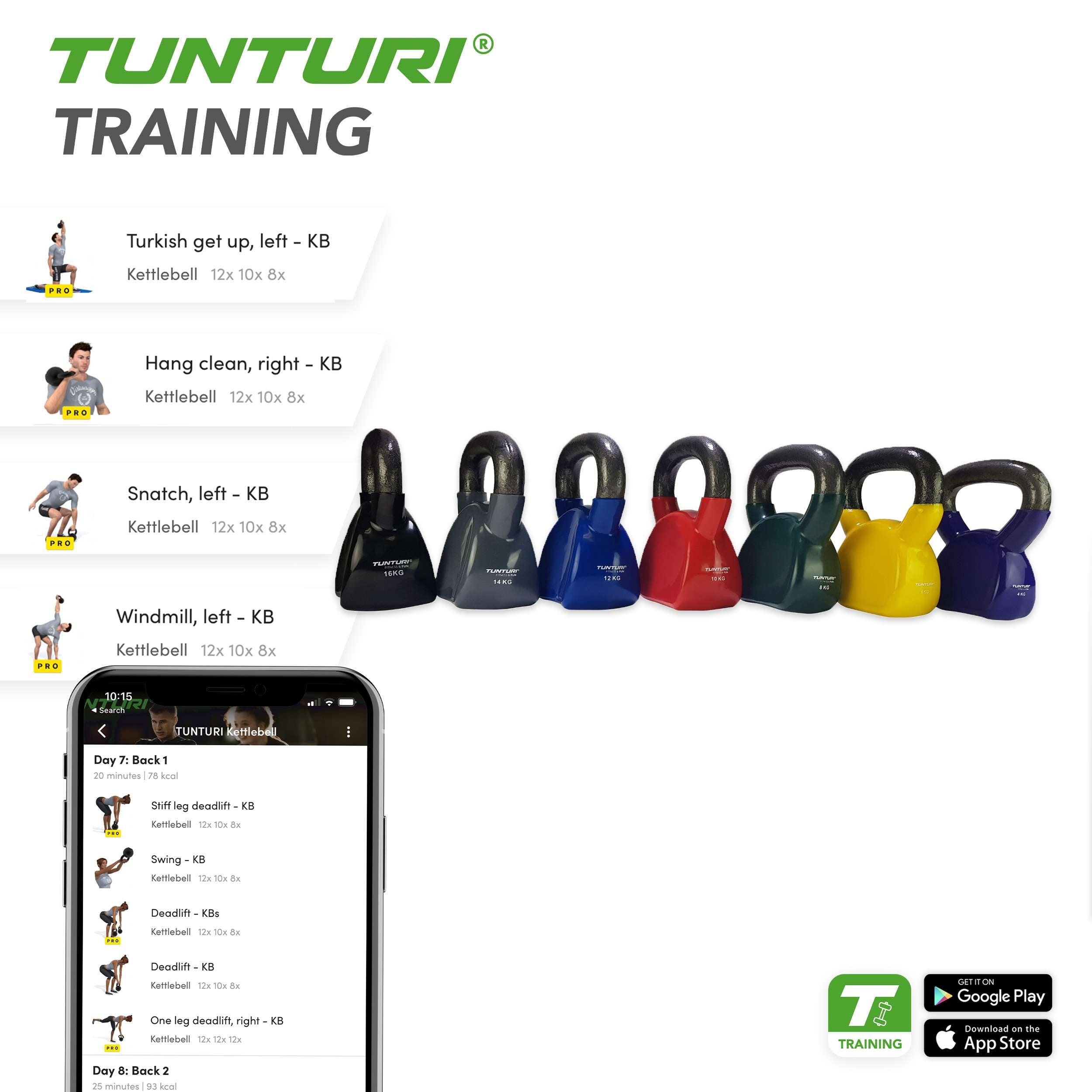 Tunturi Vinyl Kettlebell 4kg - Purple afbeelding 4