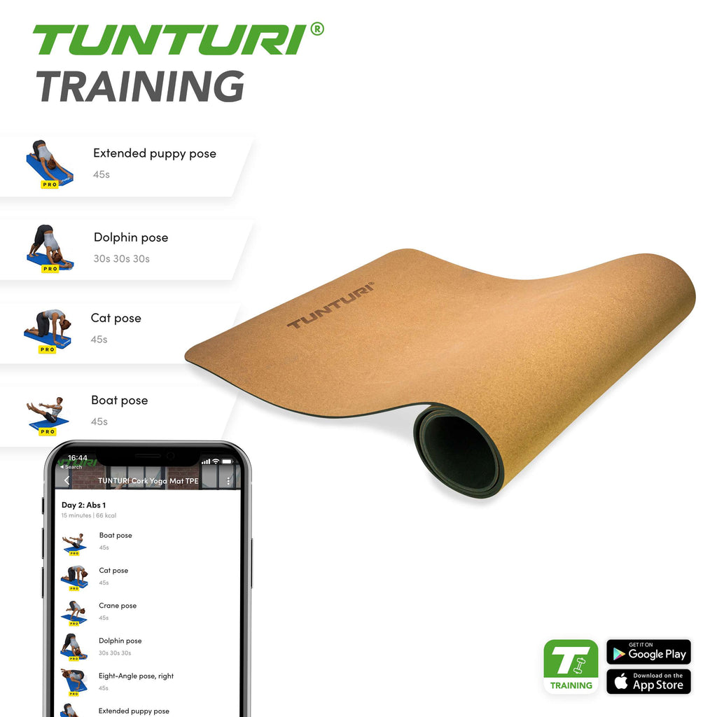 Tunturi Cork TPE Yoga Mat afbeelding 7