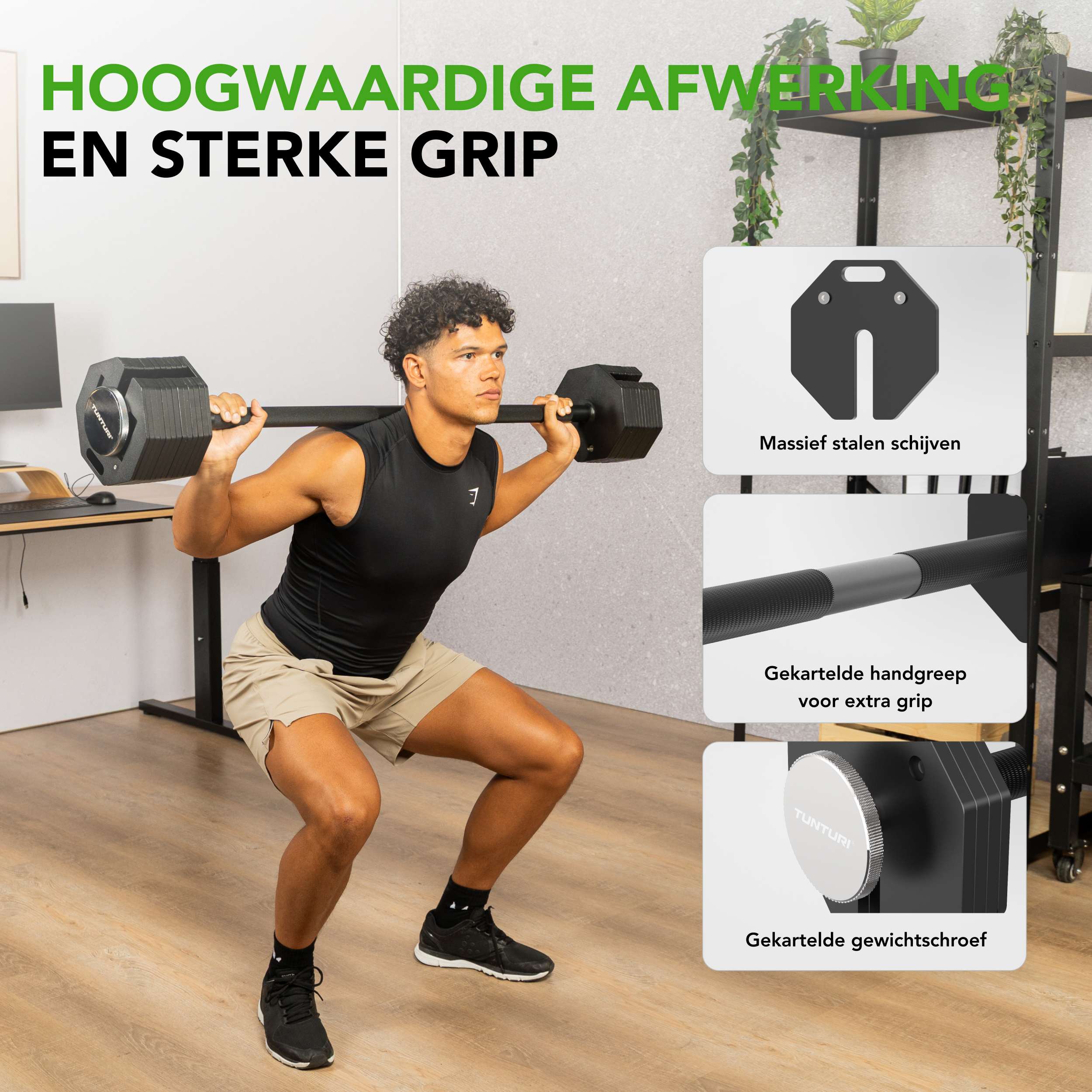 Tunturi Rapid Adjustable Barbell, 59kg afbeelding 2