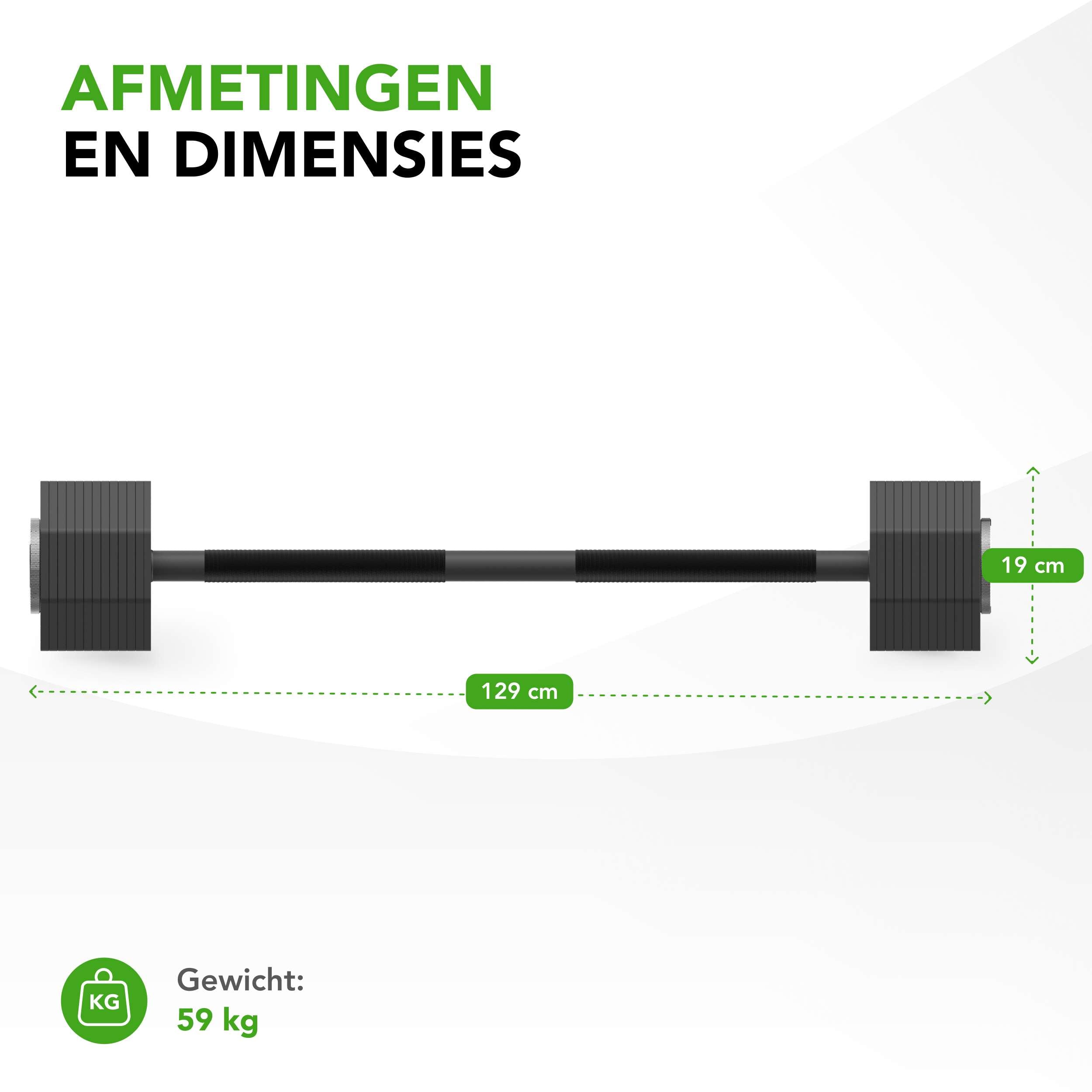 Tunturi Rapid Adjustable Barbell, 59kg afbeelding 5