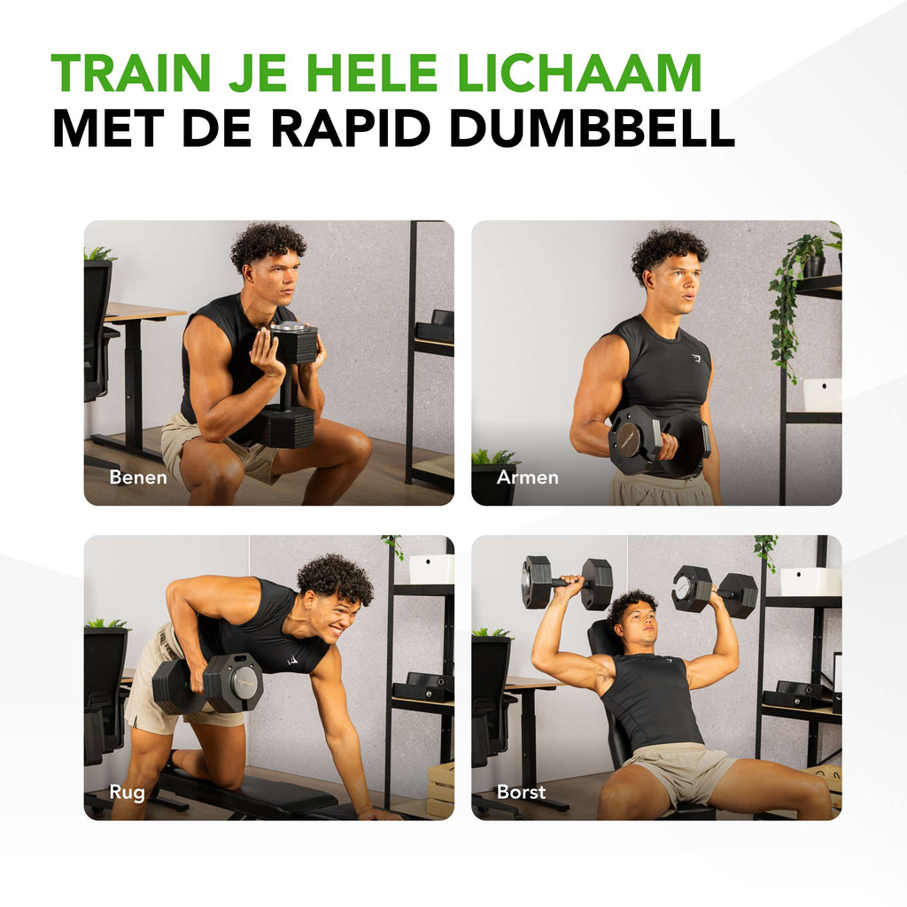 Tunturi Rapid Adjustable Dumbbell Set, 28kg, per piece afbeelding 4