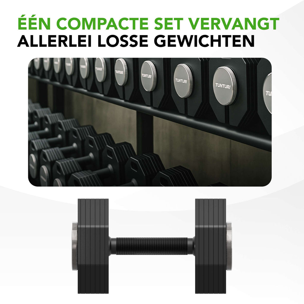 Tunturi Rapid Adjustable Dumbbell Set, 28kg, per piece afbeelding 6