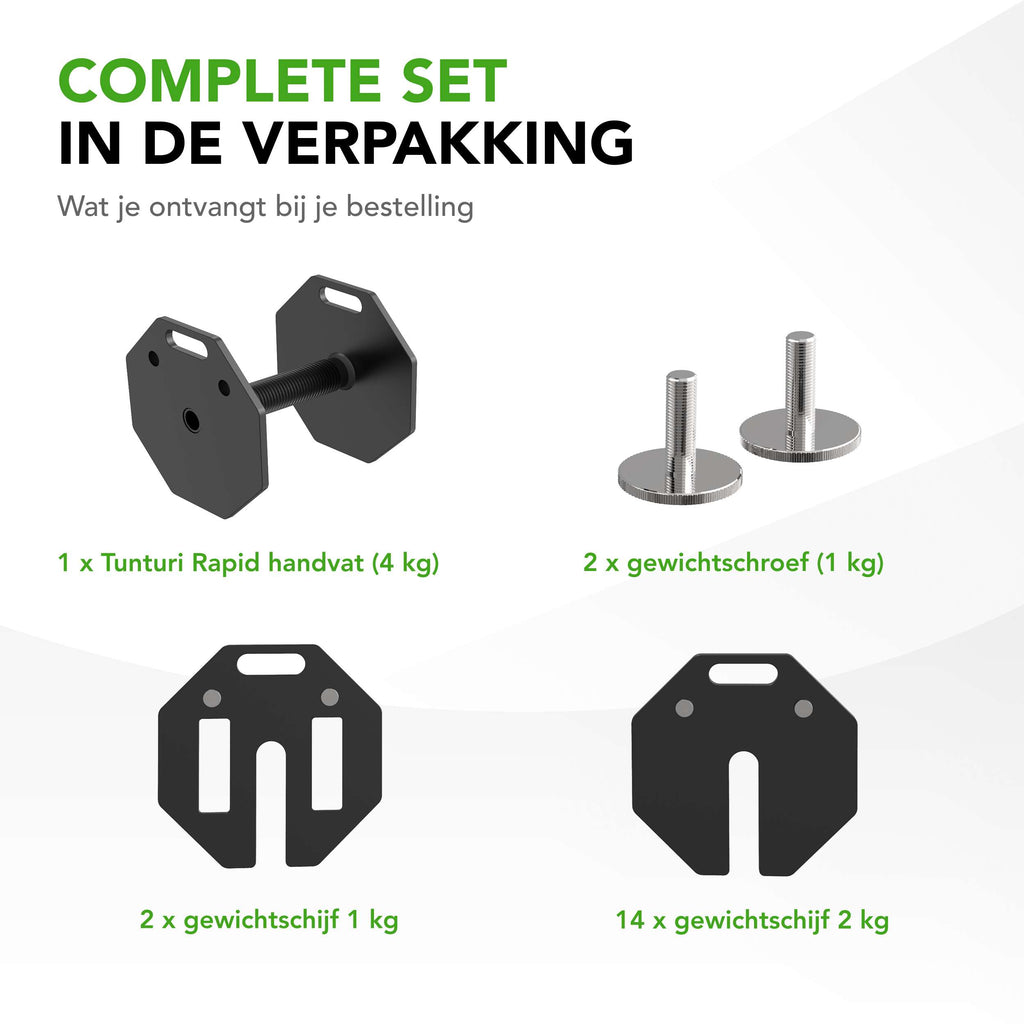 Tunturi Rapid Adjustable Dumbbell Set, 36kg, per piece afbeelding 3
