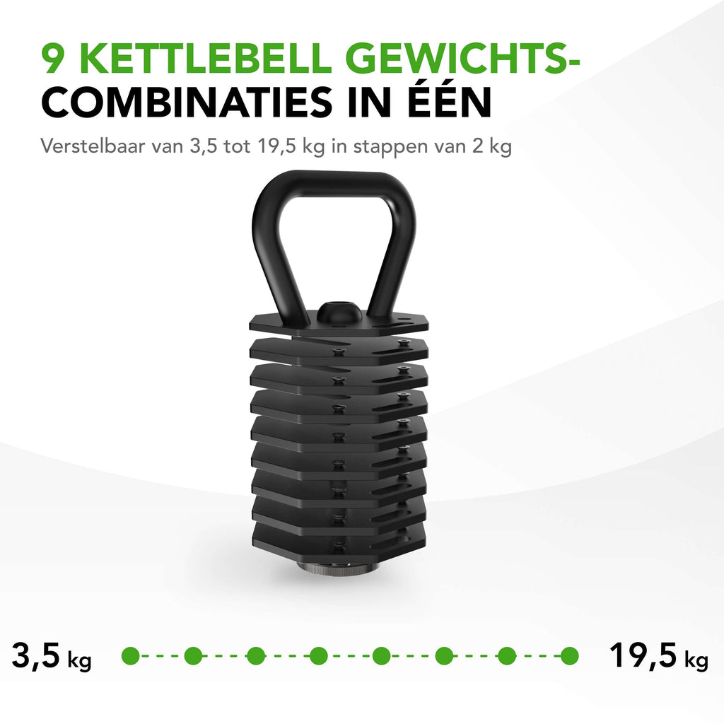 Tunturi Rapid Adjustable Kettlebell Set, 19,5kg afbeelding 7