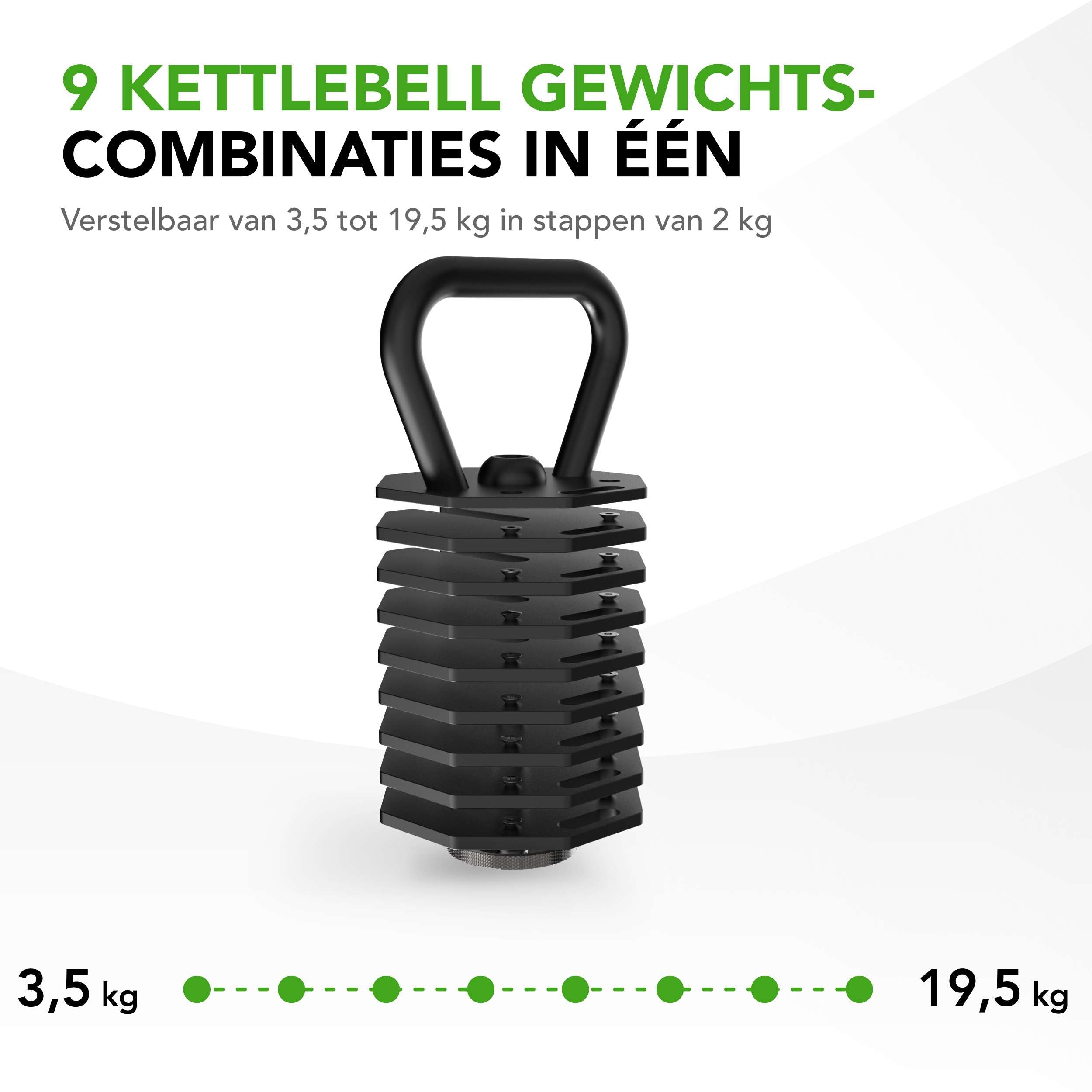 Tunturi Rapid Adjustable Kettlebell Set, 19,5kg afbeelding 7