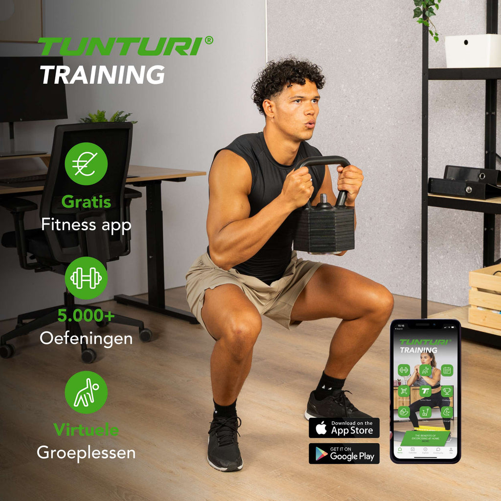 Tunturi Rapid Adjustable Kettlebell Set, 19,5kg afbeelding 10