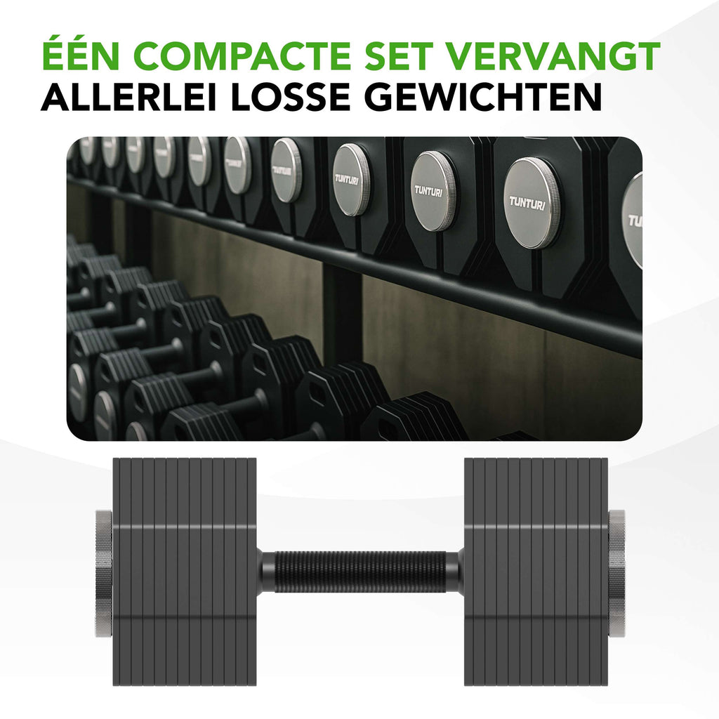 Tunturi Rapid Adjustable Dumbbell Set, 53kg, per piece afbeelding 6