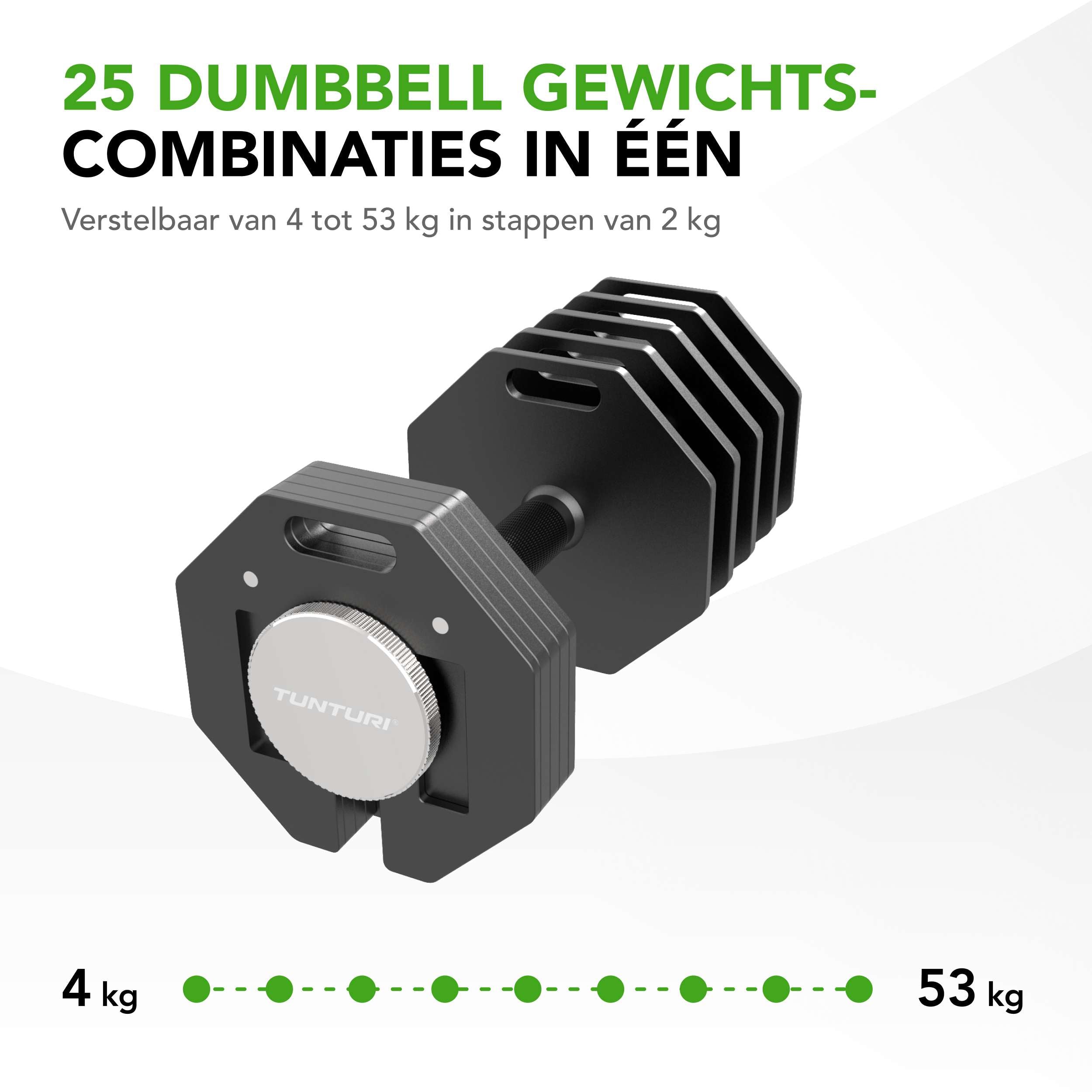 Tunturi Rapid Adjustable Dumbbell Set, 53kg, per piece afbeelding 7