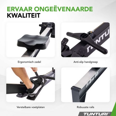 Tunturi Fitrow 80i l Zwart l Roeitrainer