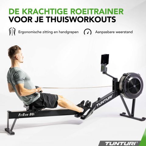 Tunturi Fitrow 80i l Zwart l Roeitrainer